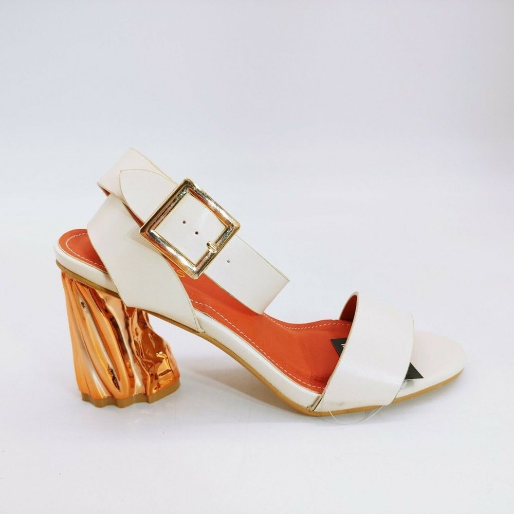 Jacobies Mireya-34A Metallic‎ Heel Sandals 7.5 New